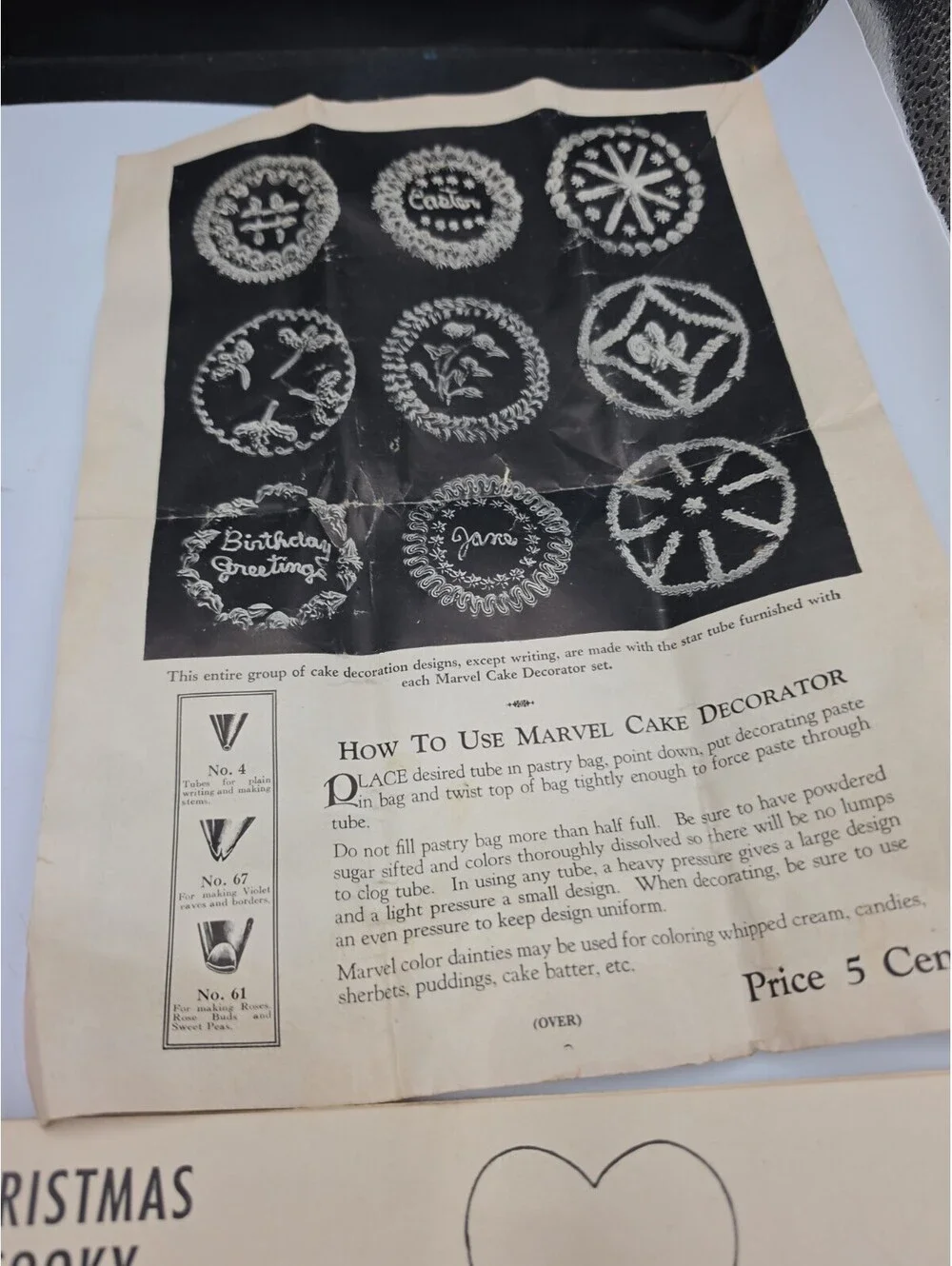 Vintage Marvel Cake Decorator Set Aluminum Pastry Icing Bag Tips Manual See Pics
